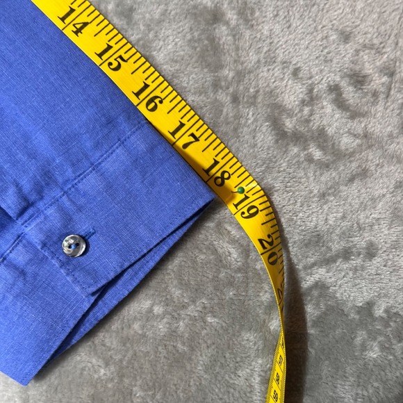 NEW‎ Chico's No-Iron Linen Button Up Top Size L (2)  Blue Lagenlook Quiet Luxury - Picture 11 of 13